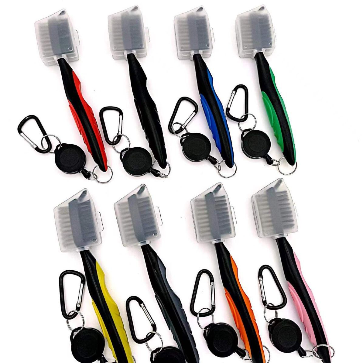 Retractable Golf Club Cleaner with Zip Line | Easy-Access Brush for Golf Bag