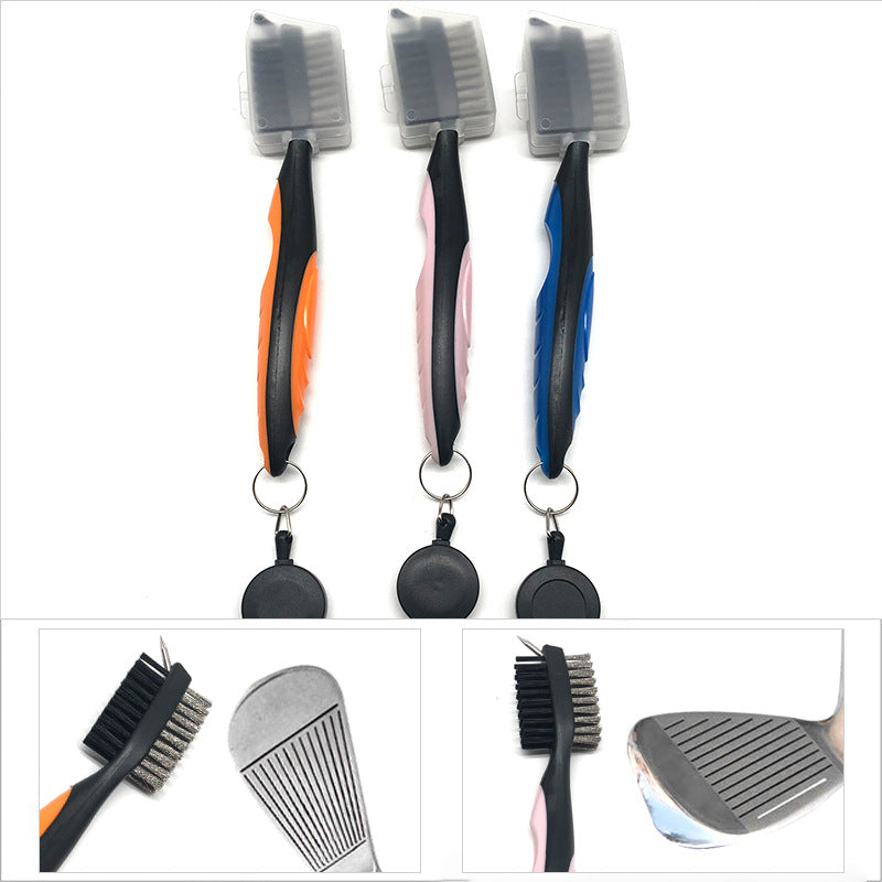 Retractable Golf Club Cleaner with Zip Line | Easy-Access Brush for Golf Bag