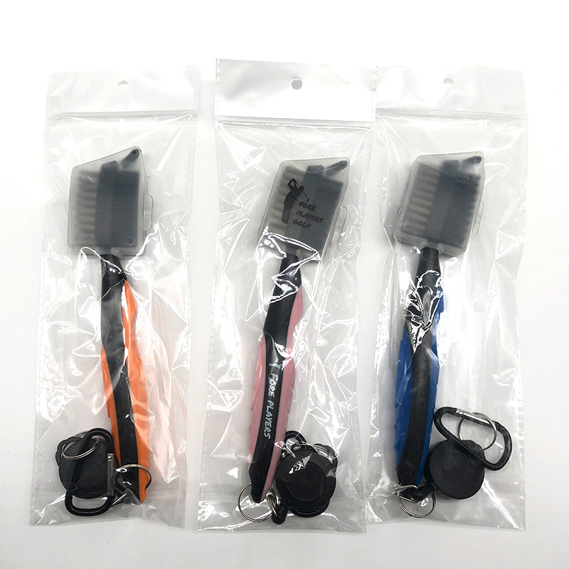 Retractable Golf Club Cleaner with Zip Line | Easy-Access Brush for Golf Bag