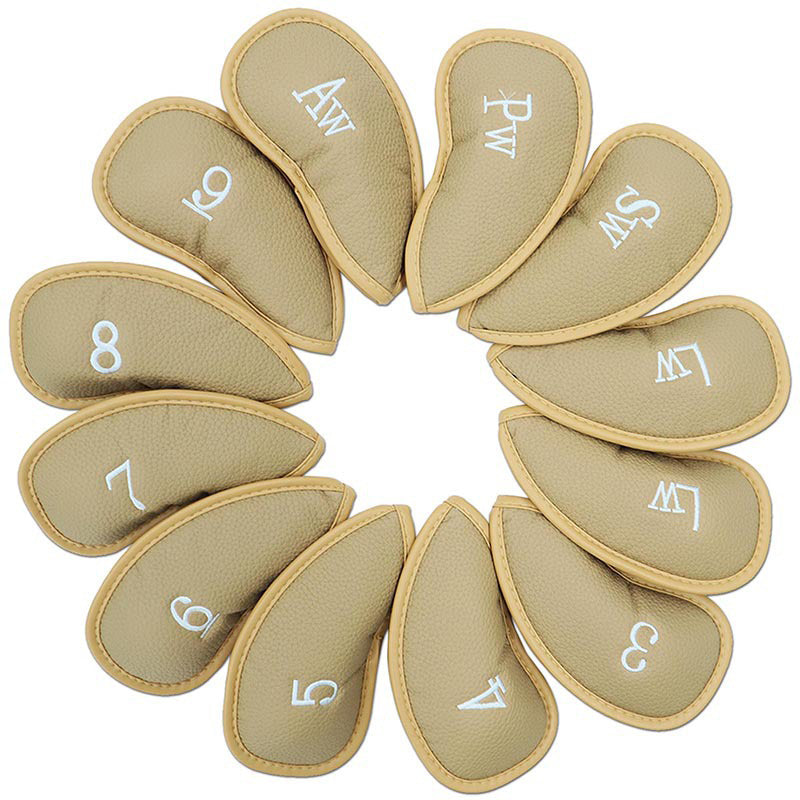 12-Piece Thick Synthetic Leather Iron Head Covers Set | Complete Golf Club Protection for 4-SW