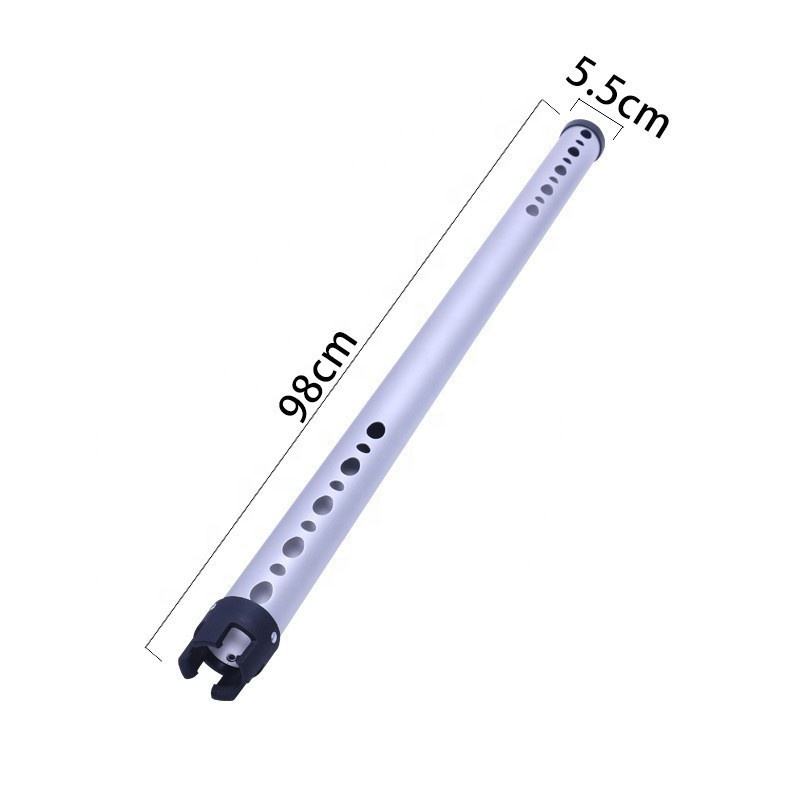 Measurement of Aluminum Golf Ball Shag Tube on a white background
