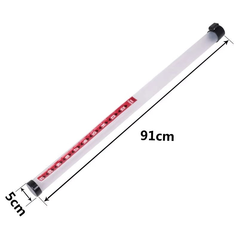 Golf Shag tube ball retriever with dimensions labeled