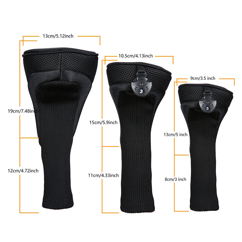 Durable Golf Club Head Cover with measurements