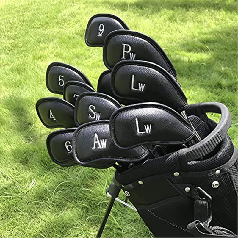 12-Piece Thick Synthetic Leather Iron Head Covers Set | Complete Golf Club Protection for 4-SW