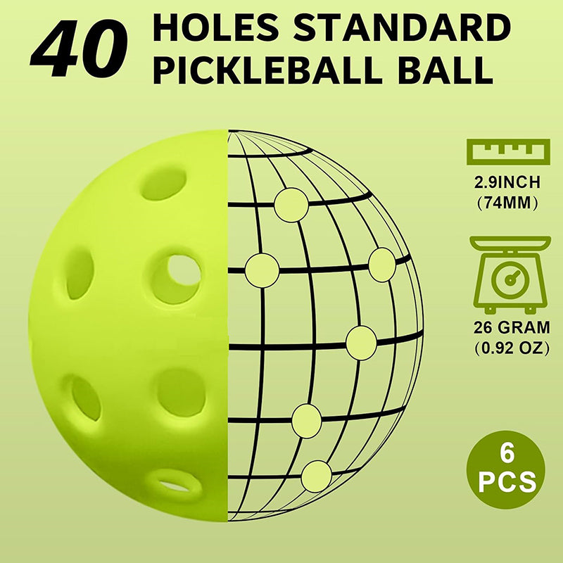 Built to Official USAPA Standard - 40-Hole Precision Outdoor Pickleball Balls