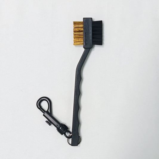 Double Sided Golf Club Cleaning Brush | Brass & Nylon Bristle for Grooves & Grips