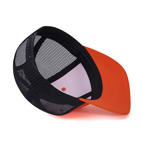 Black and orange mesh caps 