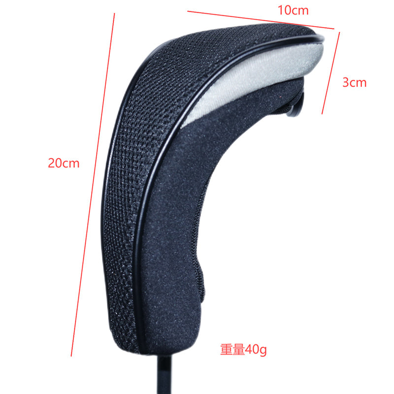 Black golf club head cover with measurements 