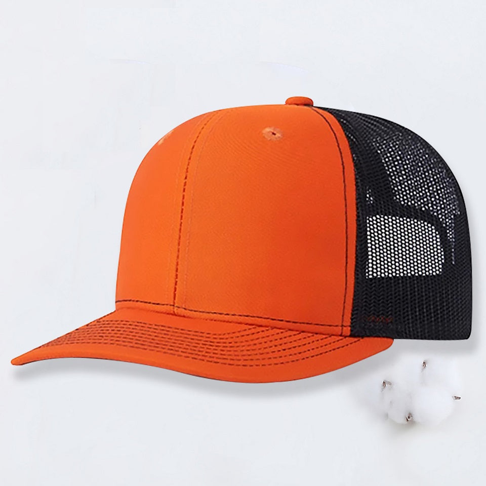 Orange and black mesh cap 