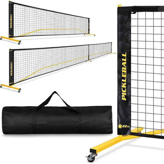 Pickleball net system with carrying bag 