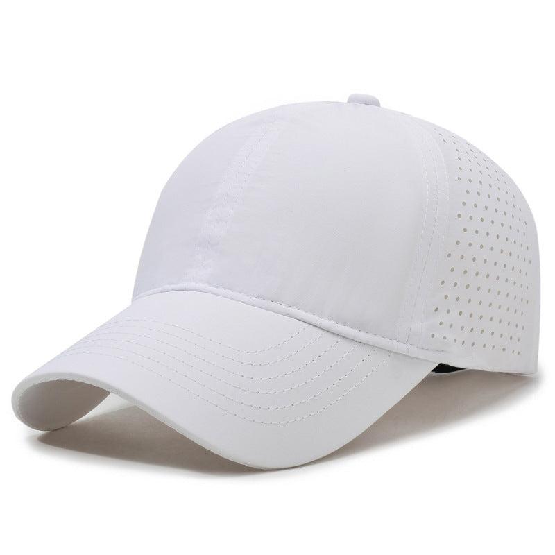 White baseball cap with ventilation holes 