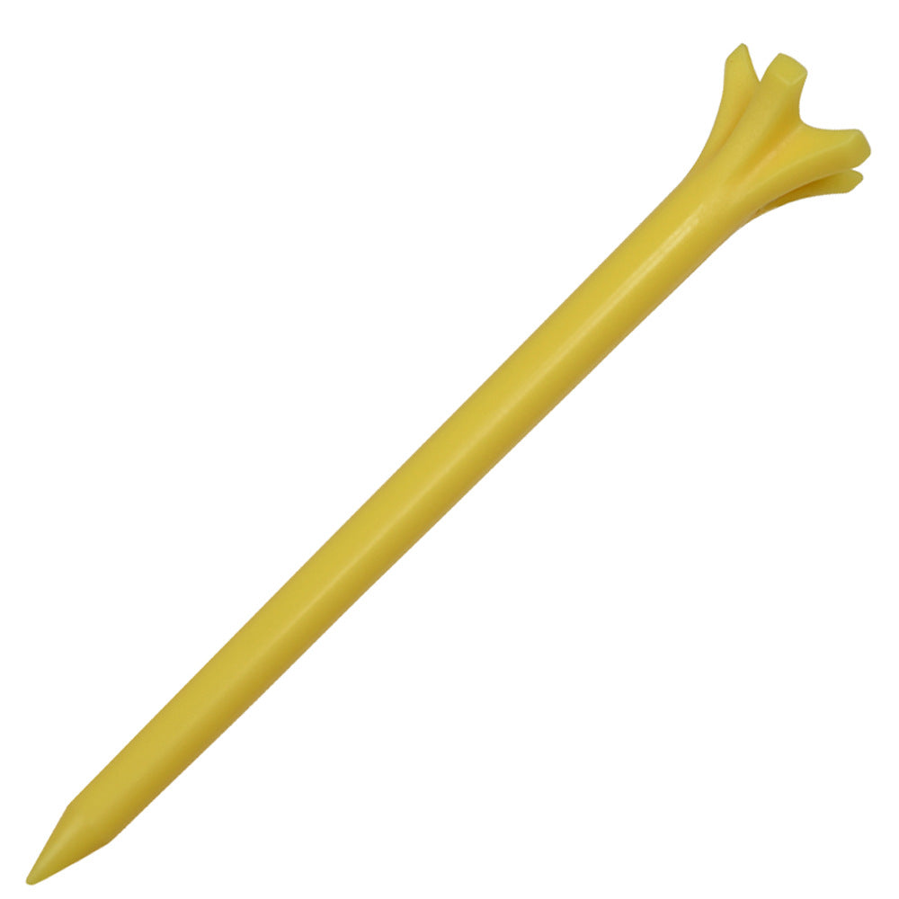 Yellow plastic golf tee 
