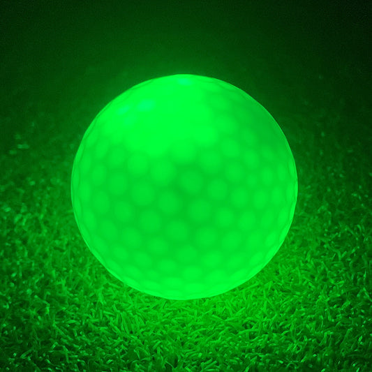 Glowing green golf ball 